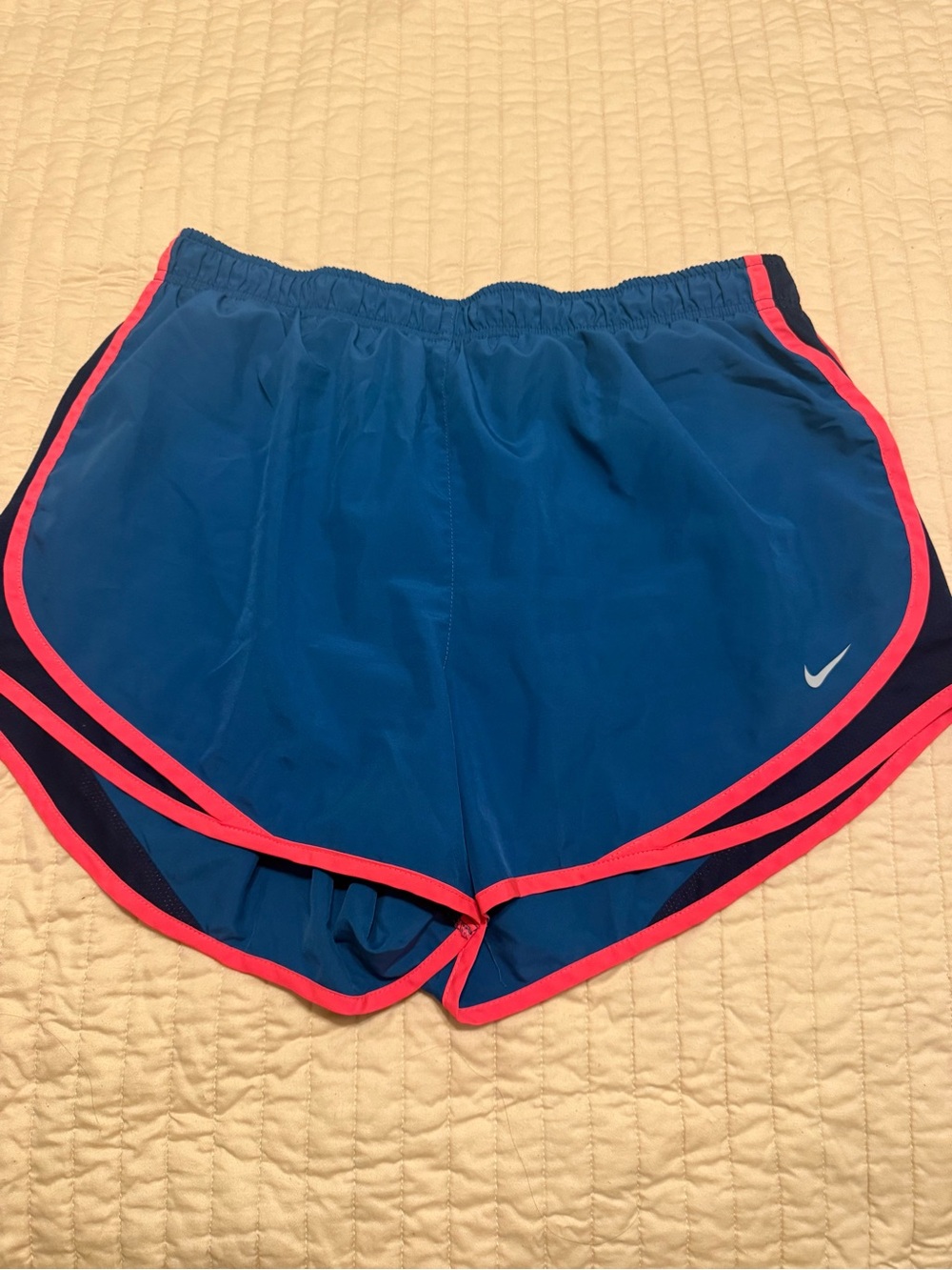 Nike Women’s Blue Athletic Shorts with Pink Trim
